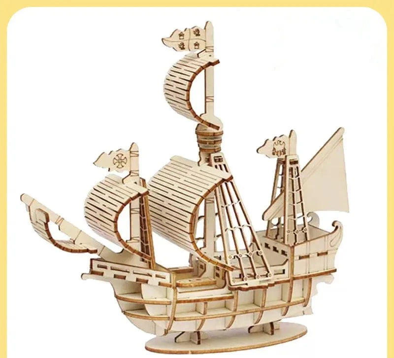 3D Wooden Sailboat Puzzle