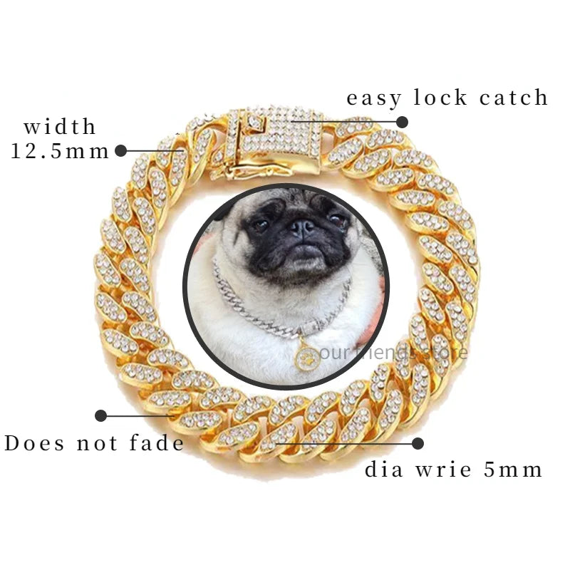 Bling Gold Dog Collar