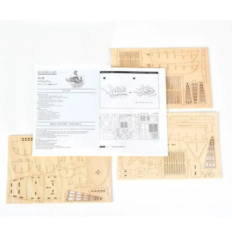 3D Wooden Sailboat Puzzle