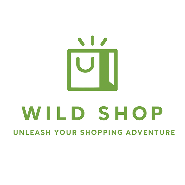 Green logo of 'Wild Shop' with a shopping bag icon on a white background
